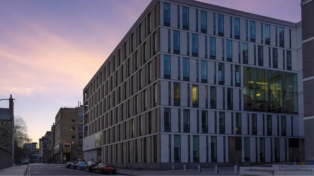 Informatics Forum building at dusk