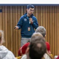 One of our students presenting at their Edinburgh Science Festival 2026 workshop