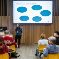 Two of our students presenting at their Edinburgh Science Festival 2026 workshop