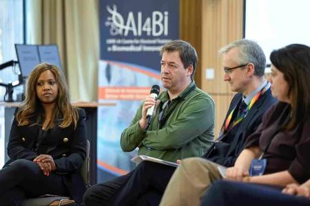 Speakers from the panel session at our 2026 AI4BI Forum