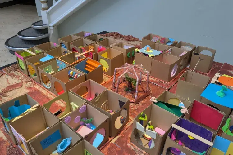 A display of the rooms designed by participants at the festival