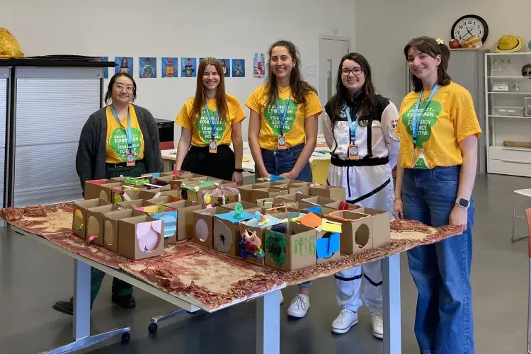 Our students, alongside other PhD candidates, at Edinburgh Science Festival