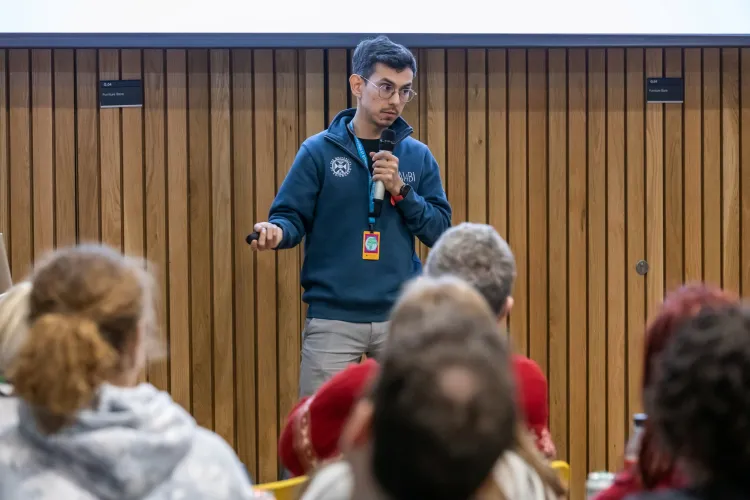 One of our students presenting at their Edinburgh Science Festival 2026 workshop