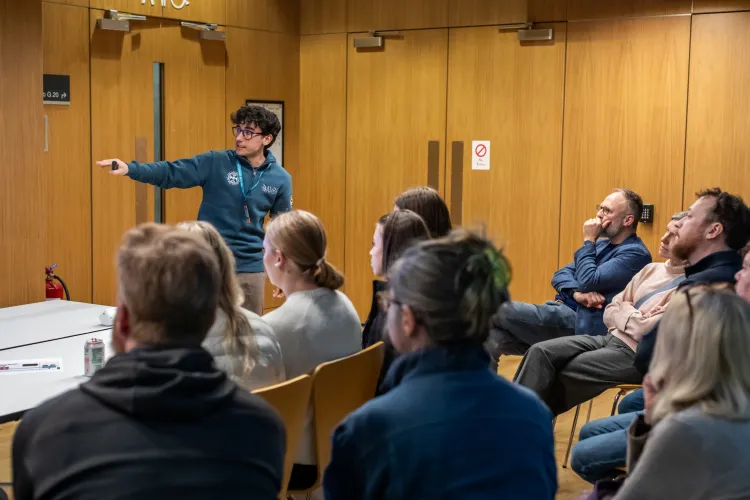 One of our students presenting at their Edinburgh Science Festival 2026 workshop