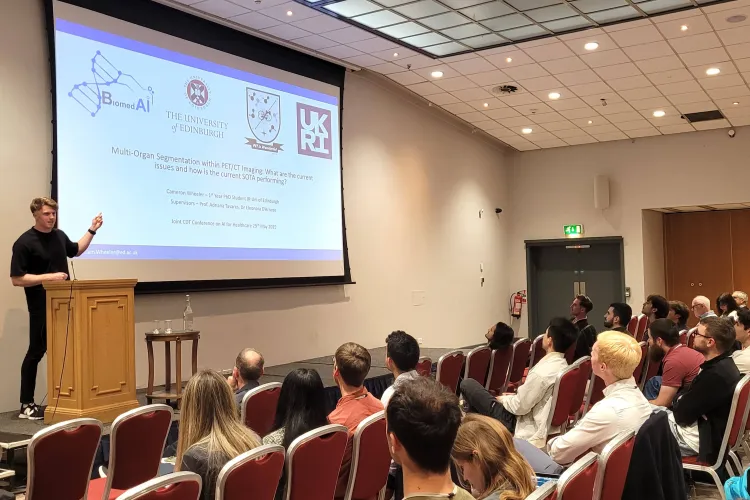 Cameron Wheeler, from the Biomedical AI CDT, presenting his research