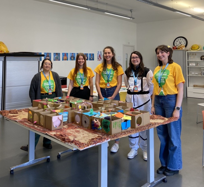 Our students running their own workshop as part of Edinburgh Science Festival