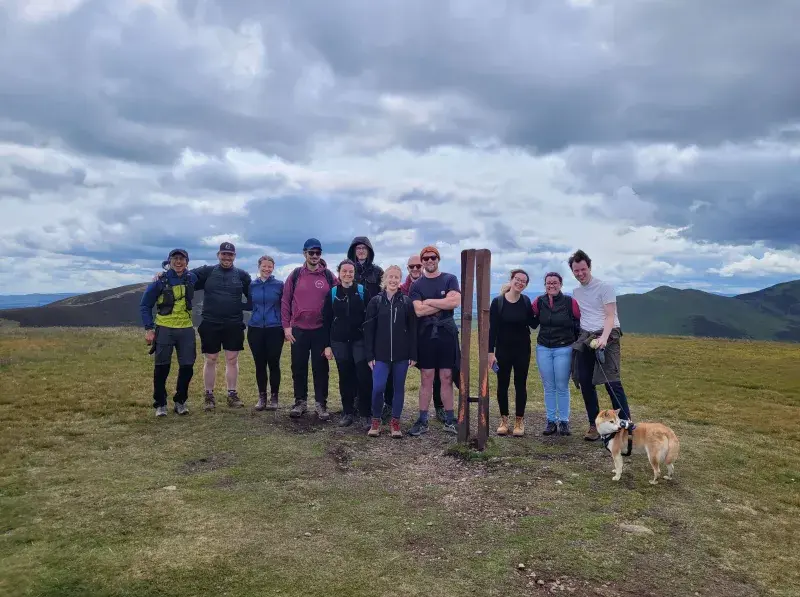 Group of students on a hike