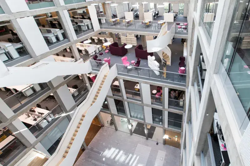 Interior atrium at the Bayes Centre