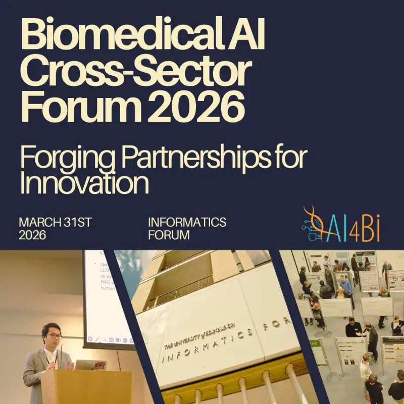 Biomedical AI Cross-Sector Forum promotional poster