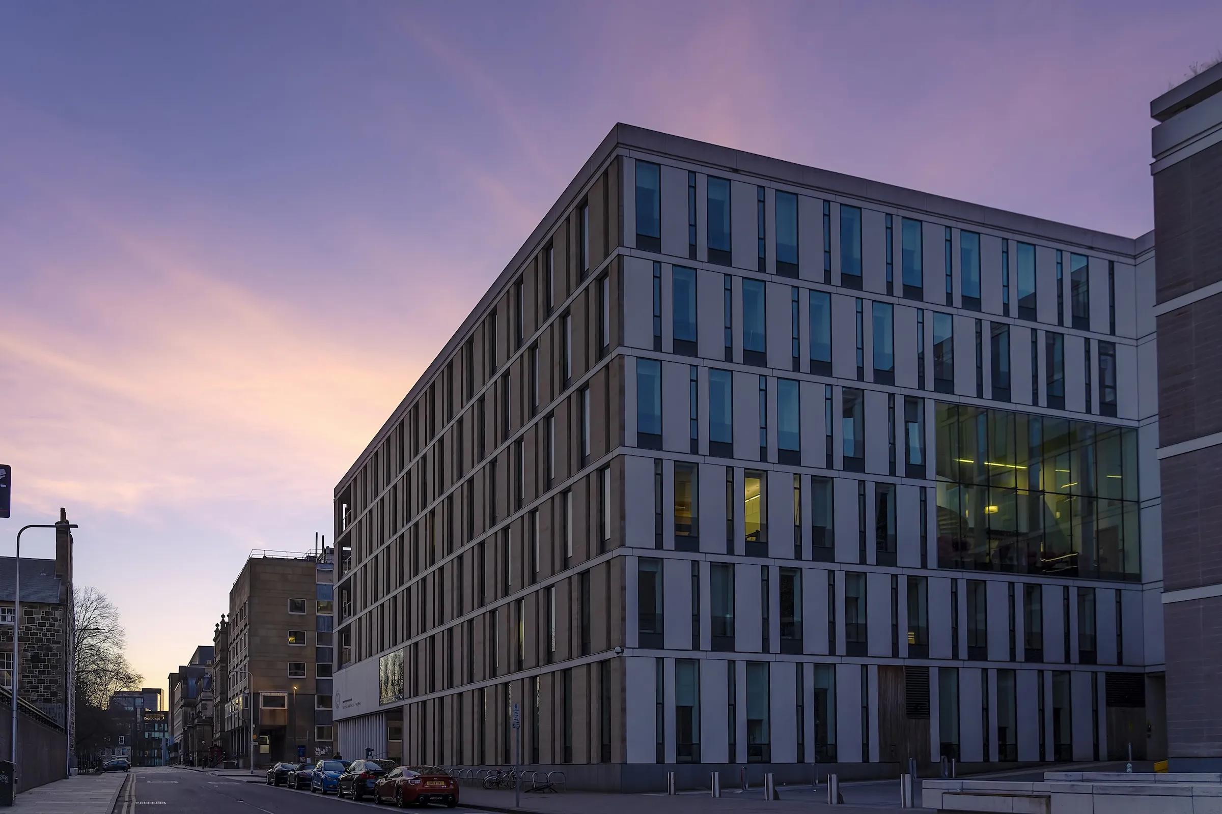 Informatics Forum building at dusk