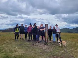 Group of students on a hike
