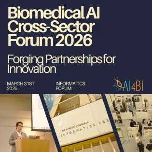 Biomedical AI Cross-Sector Forum promotional poster